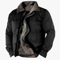 Men's Utility Woven Jacket with Sherpa-Style Lining and Snap Pockets