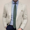 Men's Woven Blazer with Notch Lapels and Two-Button Front