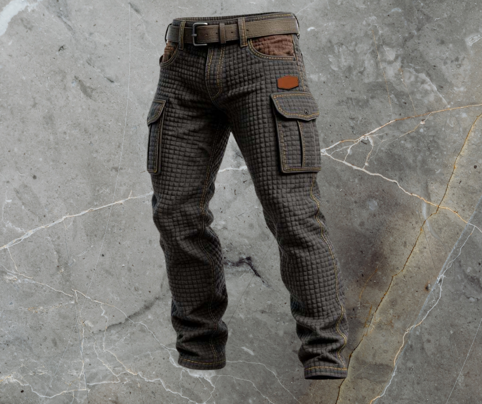 Men's Woven Cargo Pants with Flap Pockets and Belt Loops