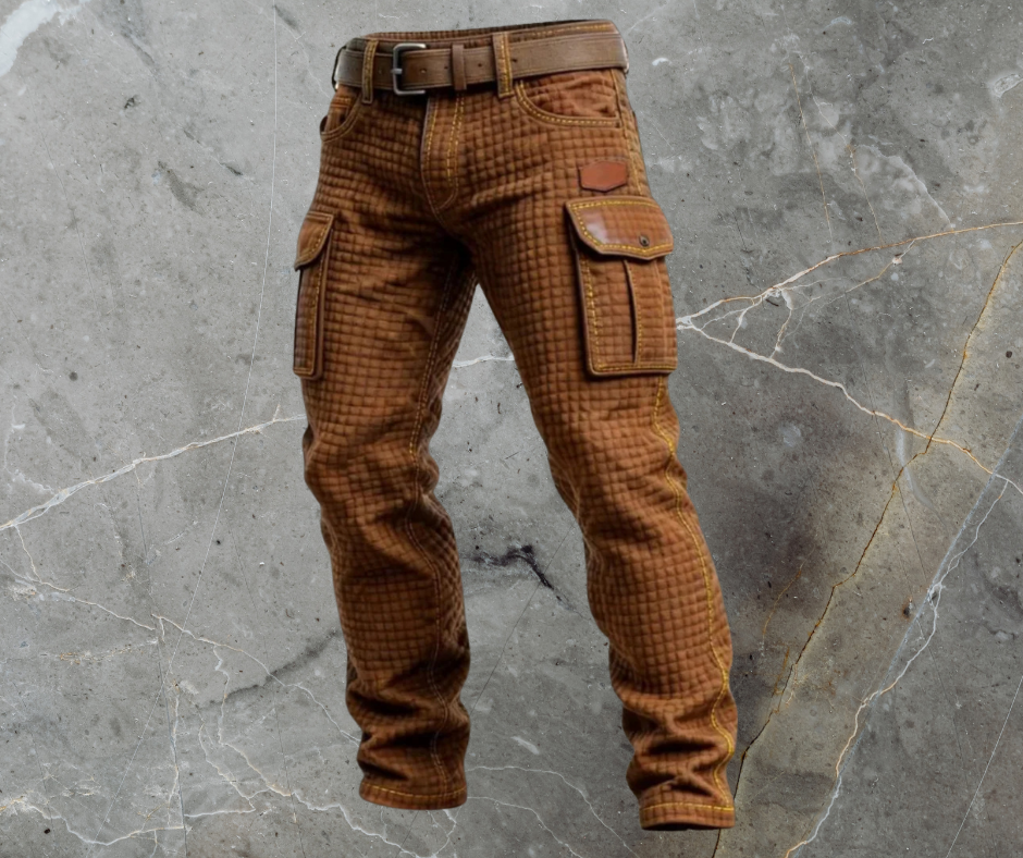 Men's Woven Cargo Pants with Flap Pockets and Belt Loops