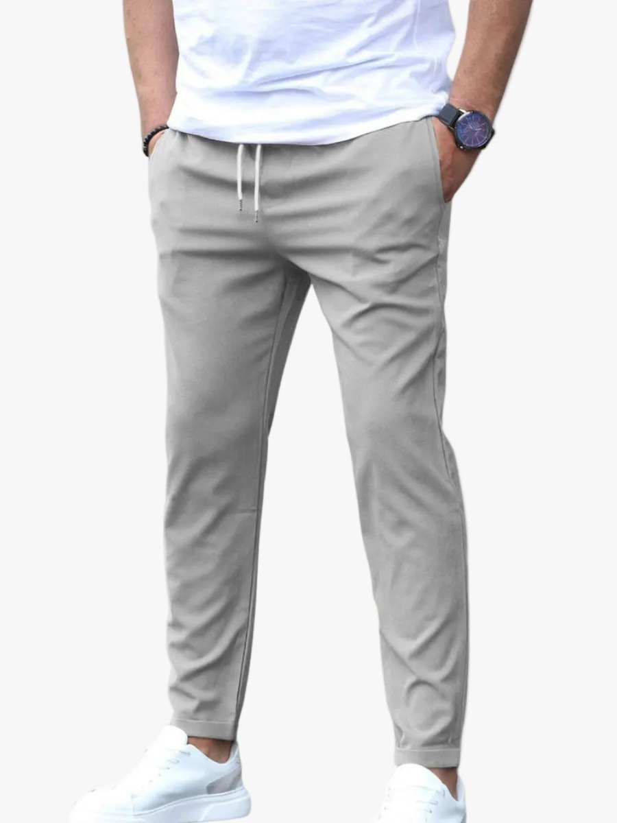 Men's Woven Jogger Pants with Drawstring Waist and Side Pockets