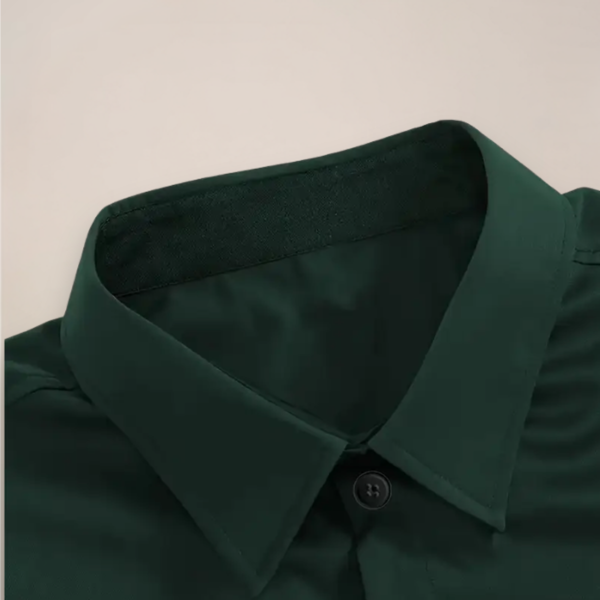 Men's Woven Long Sleeve Shirt with Notched Collar and Button Cuffs