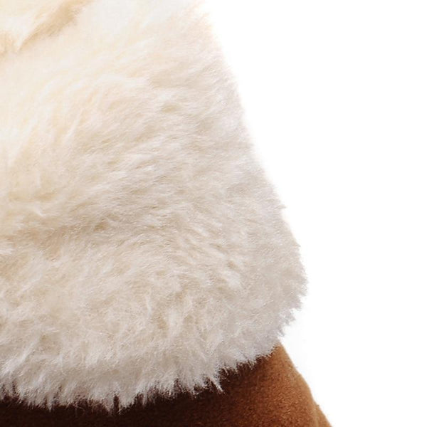 Women's Ankle Faux Suede Boots with Faux Fur Collar
