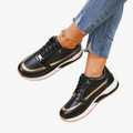 Women's Athletic Faux Sneakers with Perforated Upper and Lace-Up