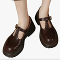Women's Casual Faux Loafers with Buckle Strap and Lug Sole
