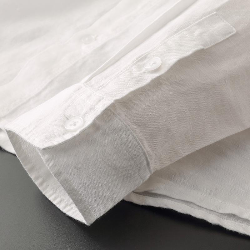 Women's Casual Linen Shirt with Hood and Button Front