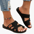 Women's Casual Mesh Slide Sandals with Cross Straps and Open Toe