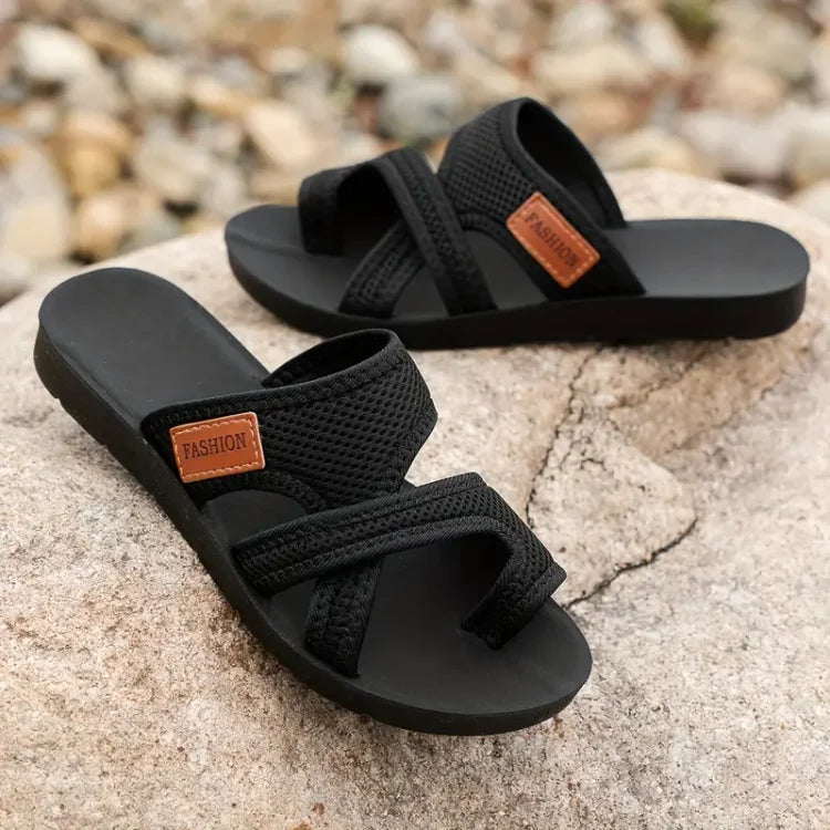 Women's Casual Mesh Slide Sandals with Cross Straps and Open Toe