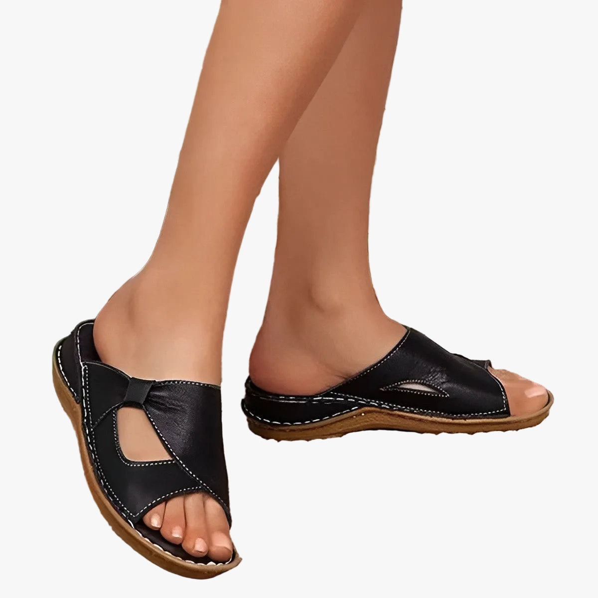 Women's Casual Synthetic Slide Sandals with and Stitching