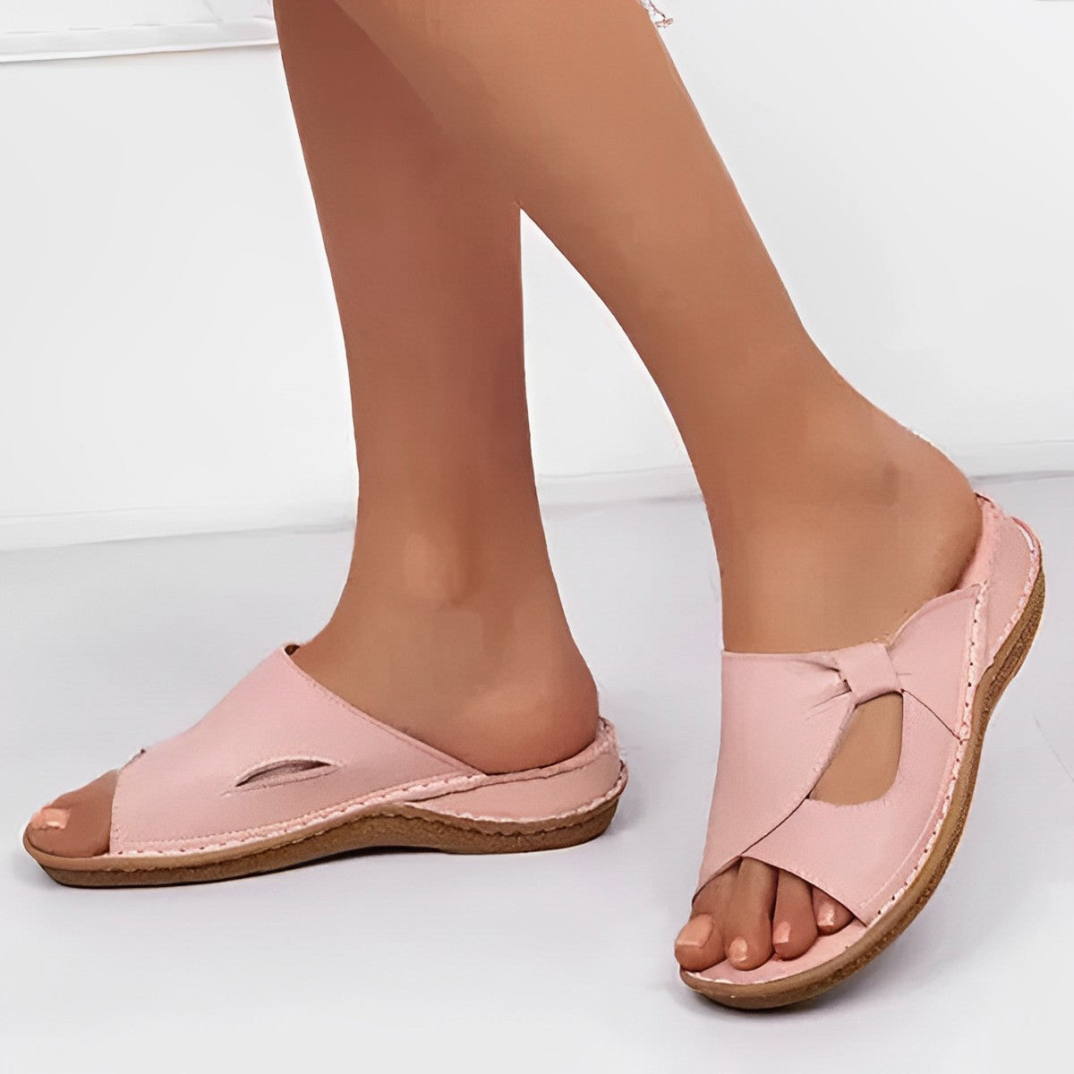Women's Casual Synthetic Slide Sandals with and Stitching