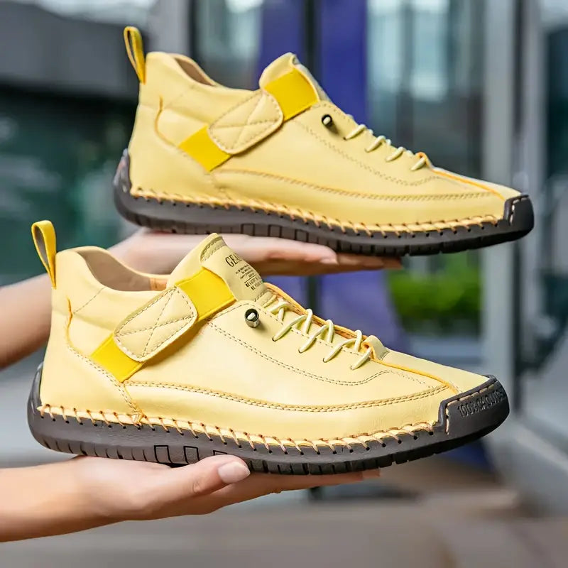 Women's Casual Synthetic Suede Sneakers with Lace-Up and Hook-and-Loop Strap