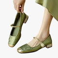 Women's Dress Satin-Style Heels with Square Toe and Twisted Strap