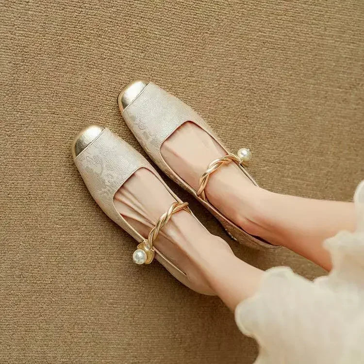 Women's Dress Satin-Style Heels with Square Toe and Twisted Strap