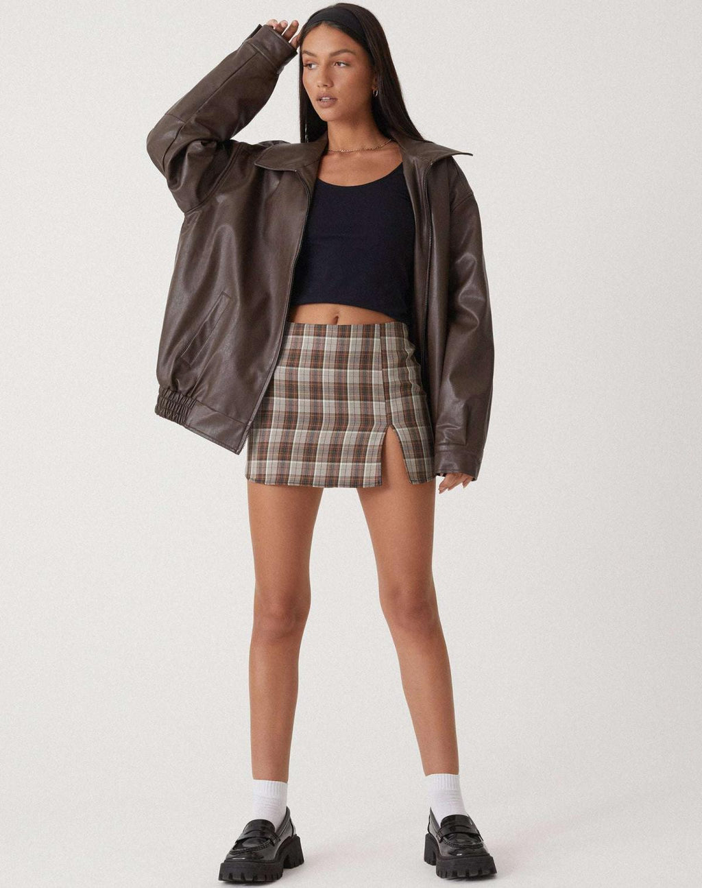 Women's Faux Jacket with Zip Front and Spread Collar