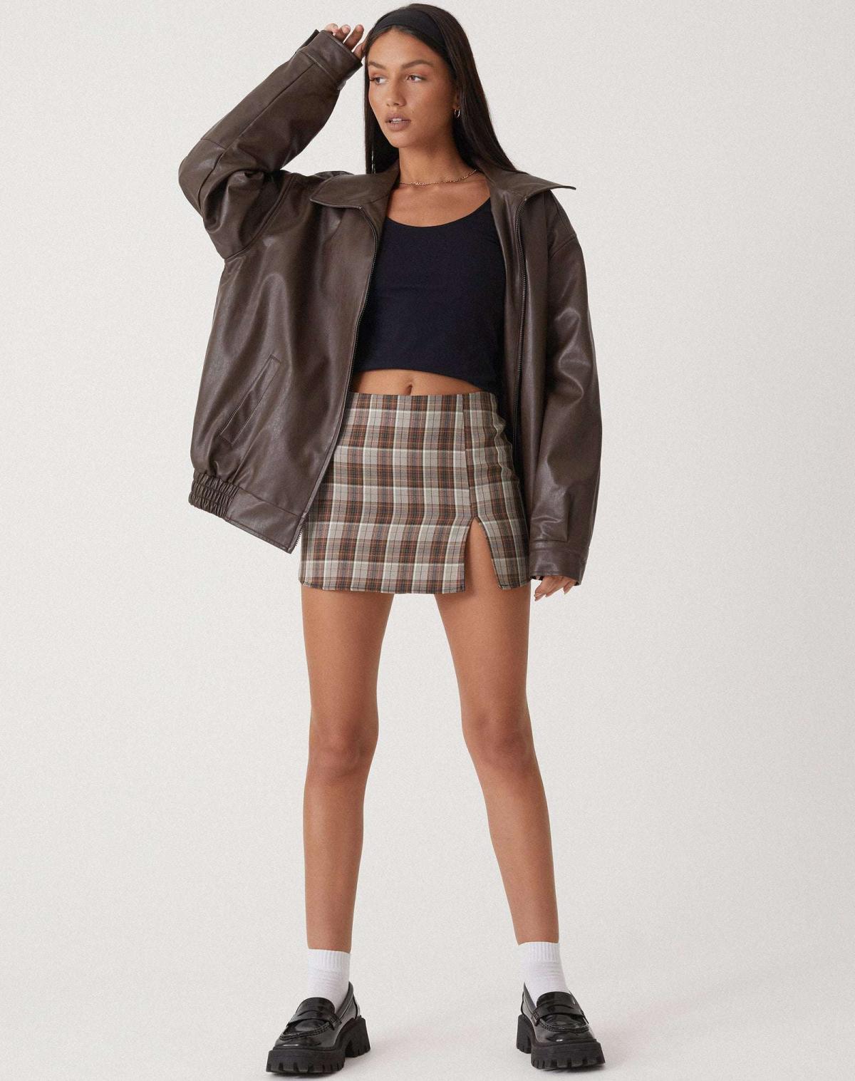 Women's Faux Jacket with Zip Front and Spread Collar