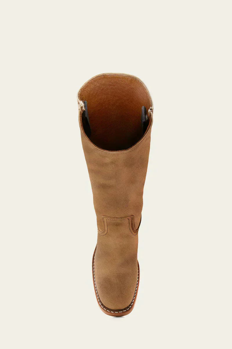 Women's Knee-High Faux Upper Boots with Block Heel and Round Toe