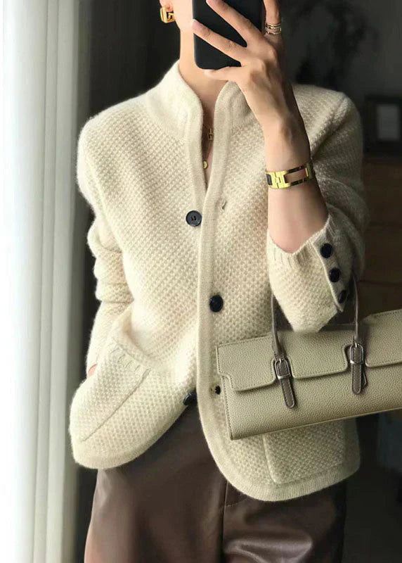 Women's Knit Cardigan with Button Front and Patch Pockets