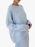 Women's Knit Pullover Sweater with Crew Neck and Rib Trim