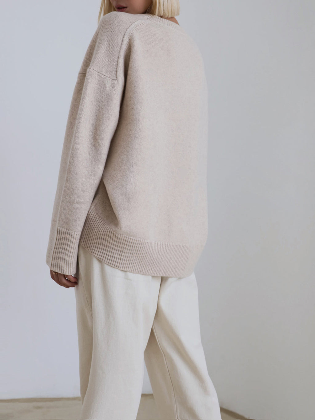 Women's Knit Pullover Sweater with Crew Neck and Rib Trim