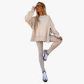 Women's Knit Tracksuit with Crewneck Sweatshirt and Pull-On Leggings