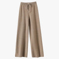 Women's Lounge Knit Pants with Wide Legs and Drawstring Waist