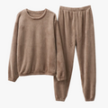Women's Lounge Set in Plush Knit with Crewneck Top and Joggers