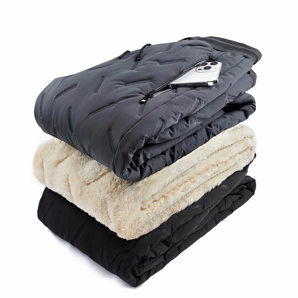 Women’s Quilted Polyester Pants with Sherpa Lining and Zip Pockets
