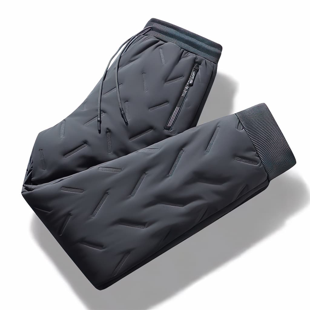 Women’s Quilted Polyester Pants with Sherpa Lining and Zip Pockets