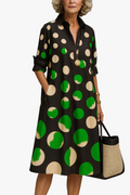 Women's Shirtdress with Point Collar and Button Placket