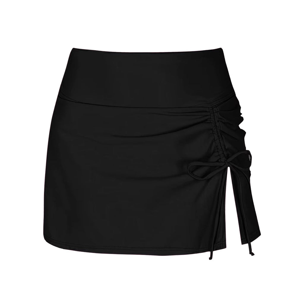 Women's Swimwear Polyester Blend Shorts with Drawstring and Side Slit