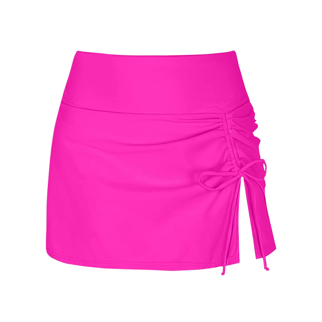 Women's Swimwear Polyester Blend Shorts with Drawstring and Side Slit