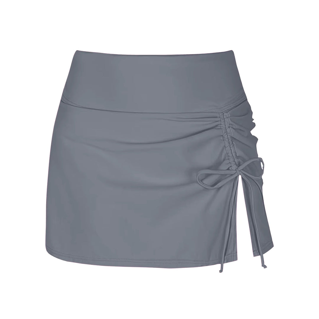 Women's Swimwear Polyester Blend Shorts with Drawstring and Side Slit
