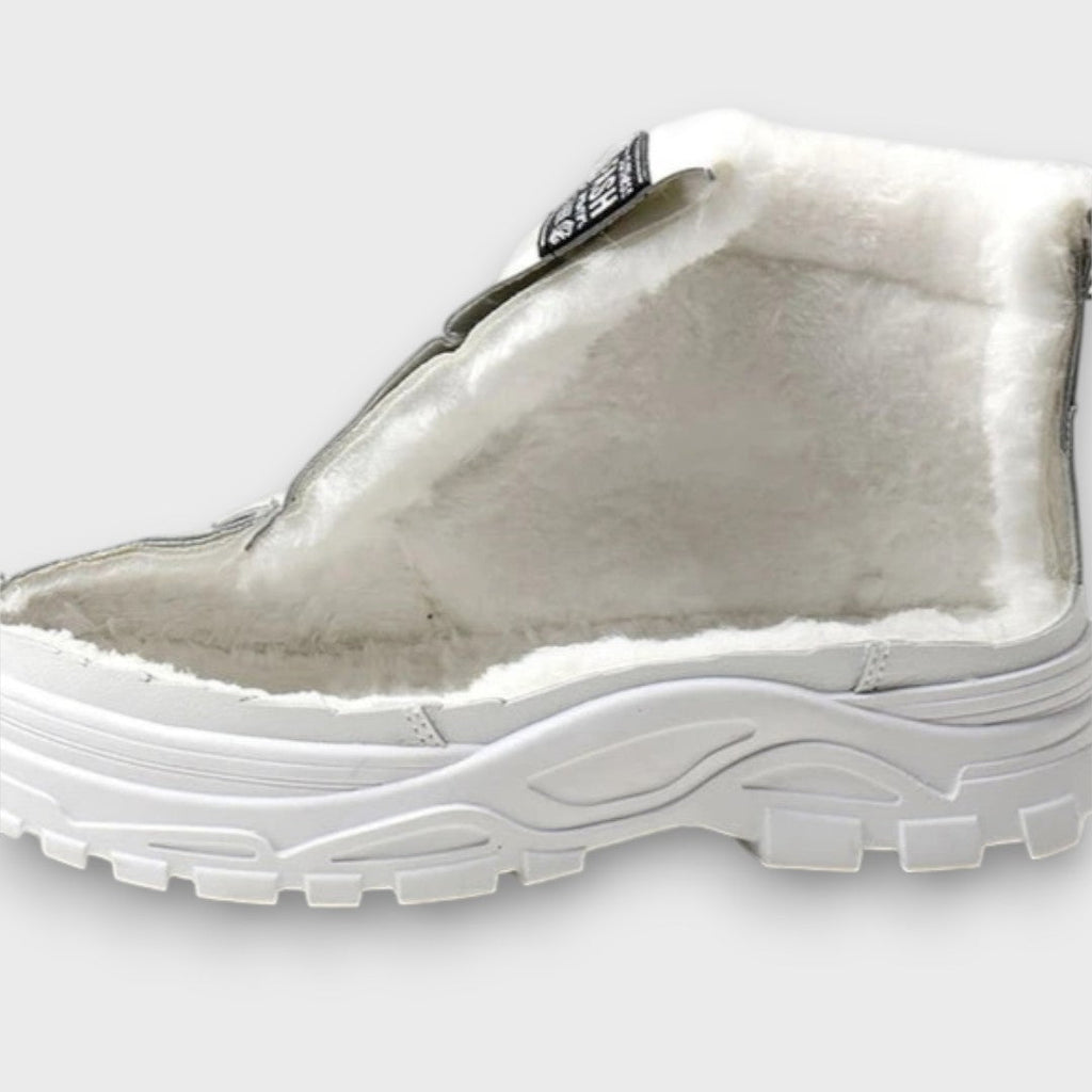 Women's Synthetic Ankle Boots with Faux-Fur Lining and Lug Sole