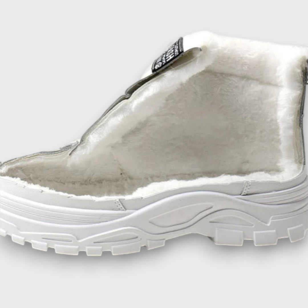 Women's Synthetic Ankle Boots with Faux-Fur Lining and Lug Sole