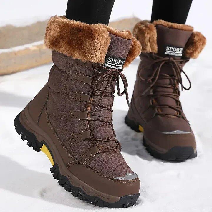 Women's Synthetic Winter Boots with Lace-Up Front and Lug Sole
