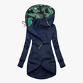 Women's Synthetic Winter Jacket with Hood and Asymmetrical Zip