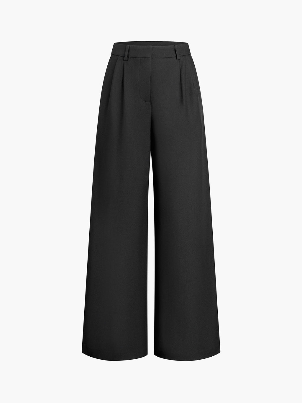 Women's Woven Wide-Leg Pants with Pleated Front and Pockets